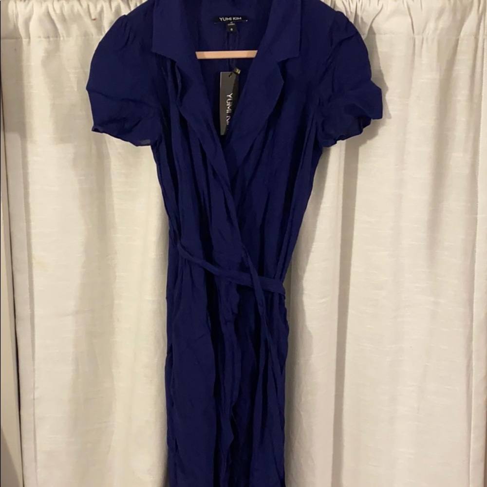 Navy Blue, Tie Around Maxi Dress